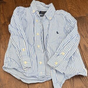 Polo by Ralph Lauren Kids White and Blue Button Down Shirt